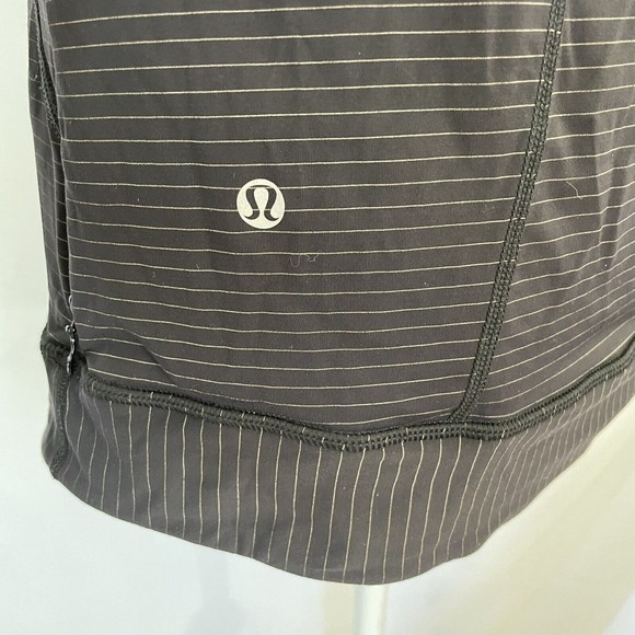 Lululemon Women's Run For Gold Long Sleeve Size 6 Stretch Black Stripe - Picture 8 of 9